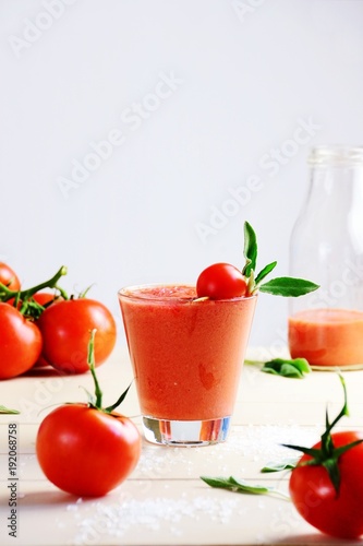 Wallpaper Mural Fresh tomato juice in the glass on the white background Torontodigital.ca
