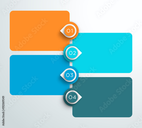 1 to 4 Number Text Boxes Stacked Infographic