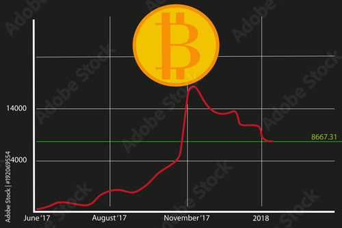 Schematic chart of bitcoin price growth 