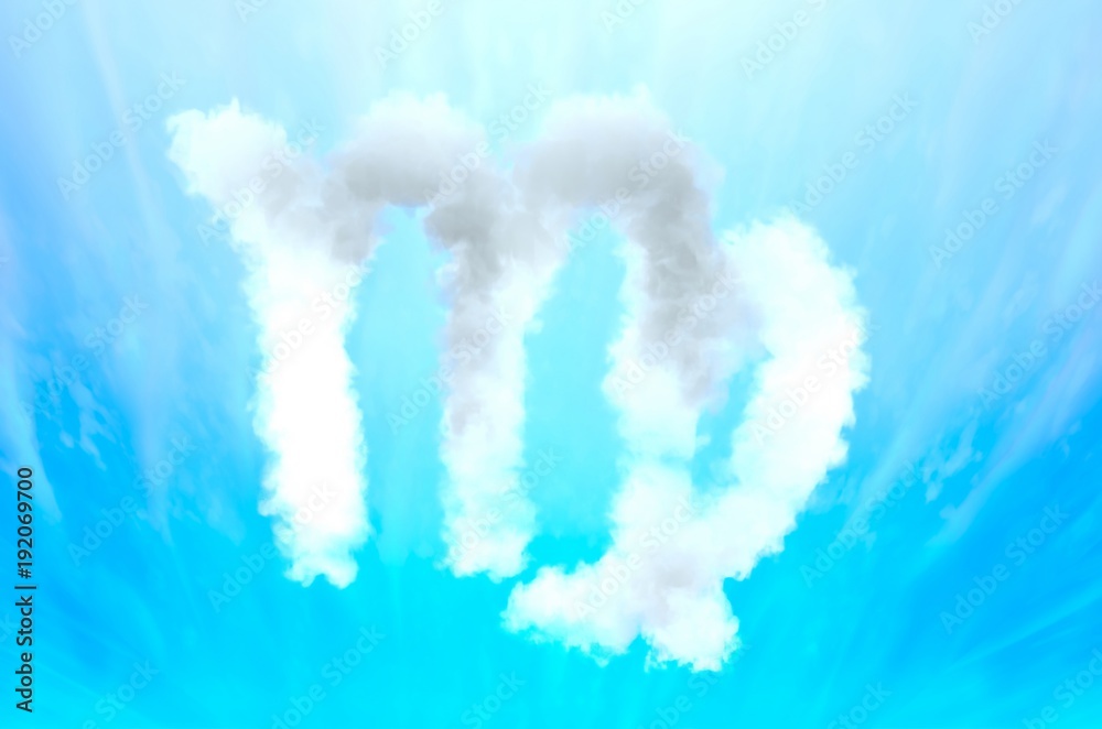 Astrology symbol in cloud material - Virgo Astrology symbol in cloud material - Virgo