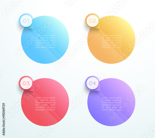 Vector Circle Steps With 3D Arrow Markers Number 1 to 4