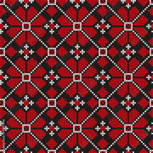 seamless embroidered national ornament vector