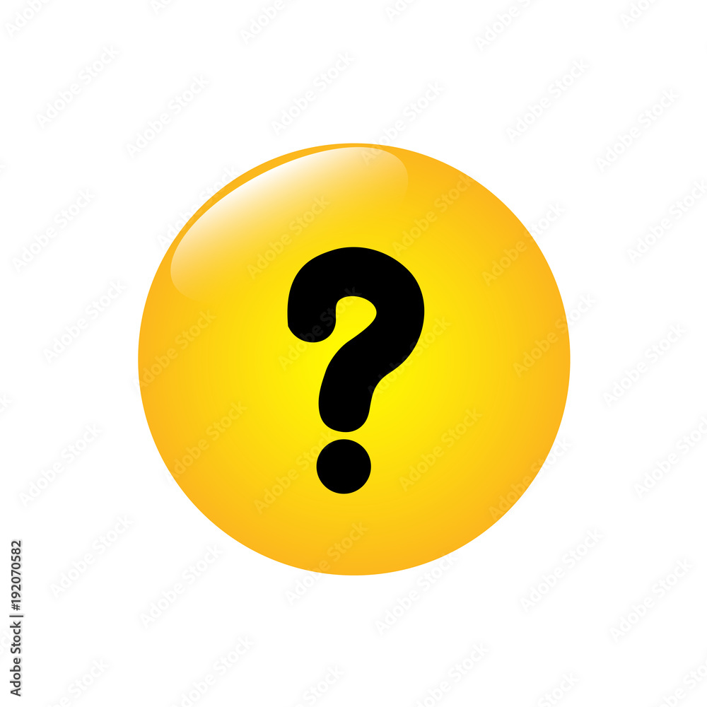 Question mark on the yellow button. Vector illustration Question mark on the yellow button. Vector illustration