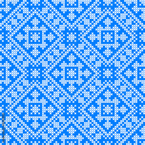 seamless embroidered national ornament vector