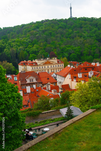 Hill and tower in Prague photo