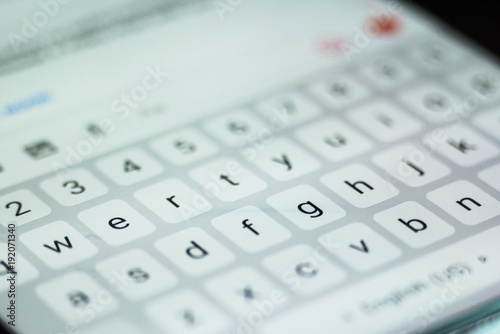 White keyboard on smartphone.