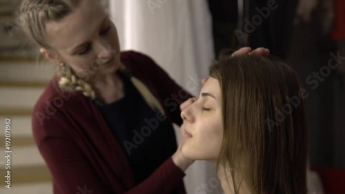 Wallpaper Mural  the make-up artist applies a cream Torontodigital.ca