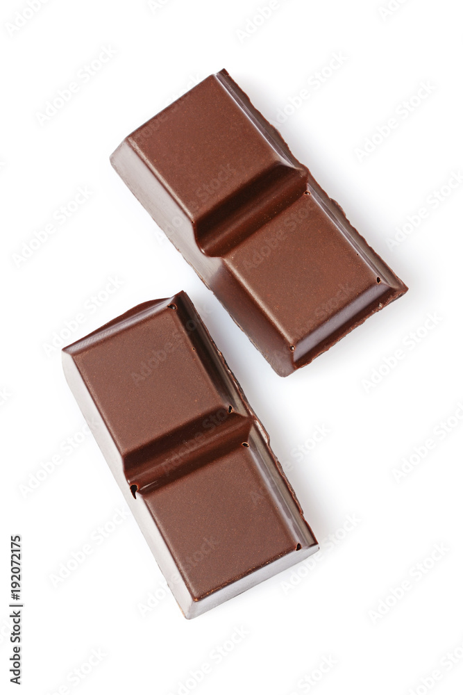 Close-up piece of milk chocolate bar Close-up piece of milk chocolate bar