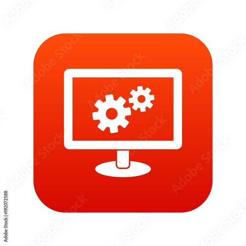 Monitor settings icon digital red