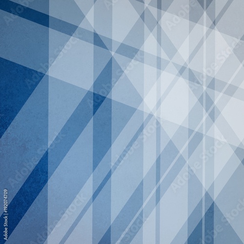 blue and white abstract background with layers of diagonal stripes and lines in geometric pattern design