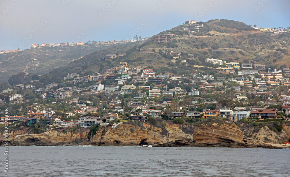 Homes overlooking the Pacific Ocean at Dana Point, California