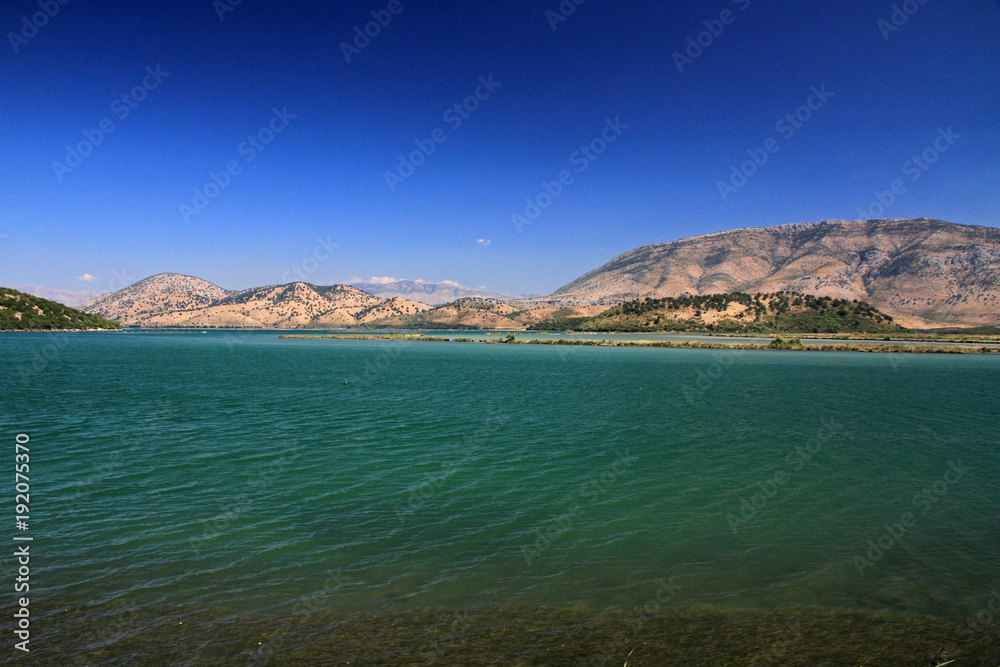 Lake Butrint, salt lagoon close to Saranda, Albania
