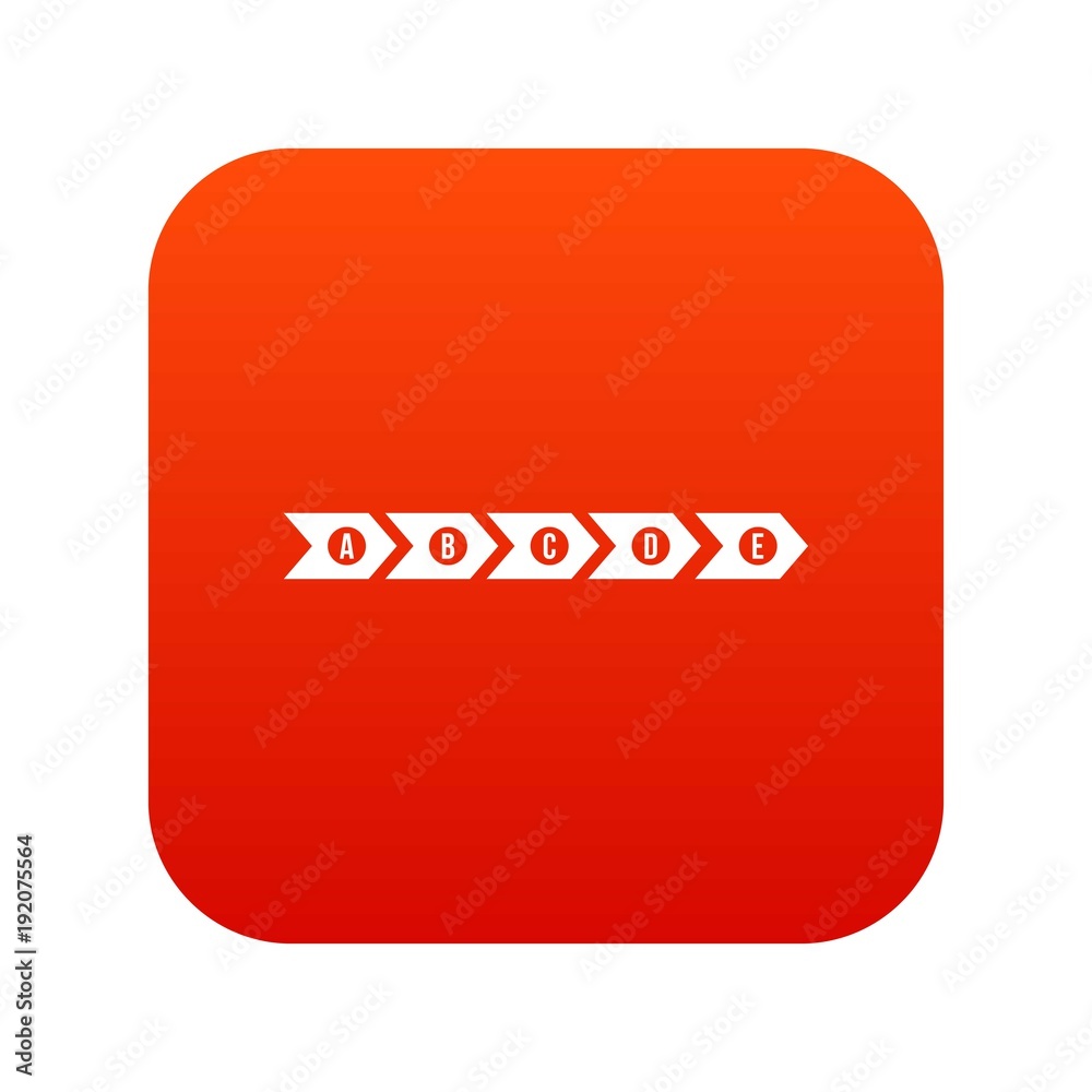 Step by step infographic icon digital red Step by step infographic icon digital red