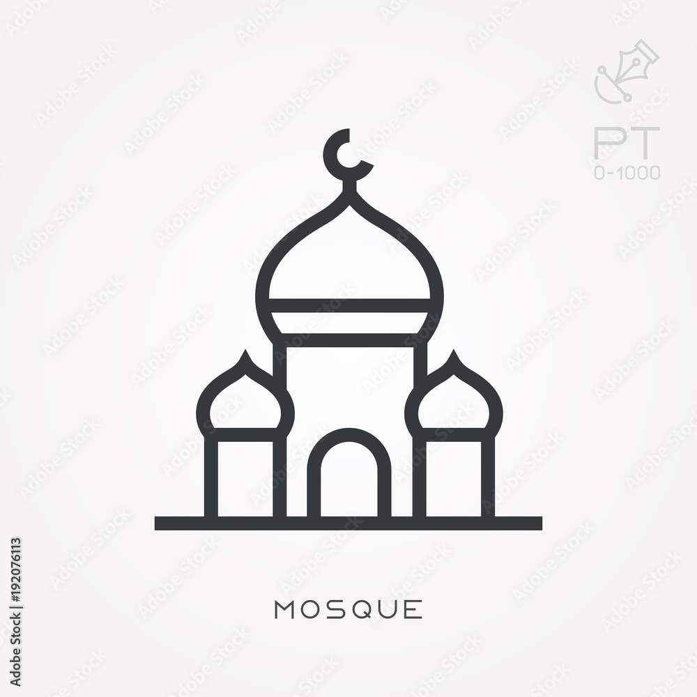 Line icon mosque Line icon mosque