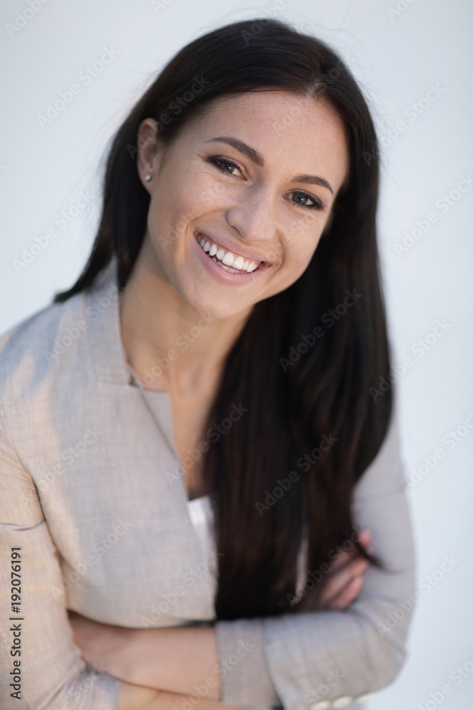 close-up face of a successful young woman. close-up face of a successful young woman.