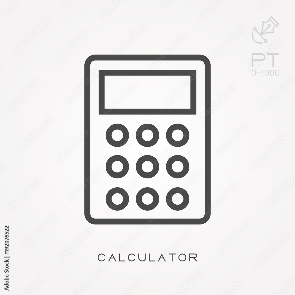 Line icon calculator Line icon calculator