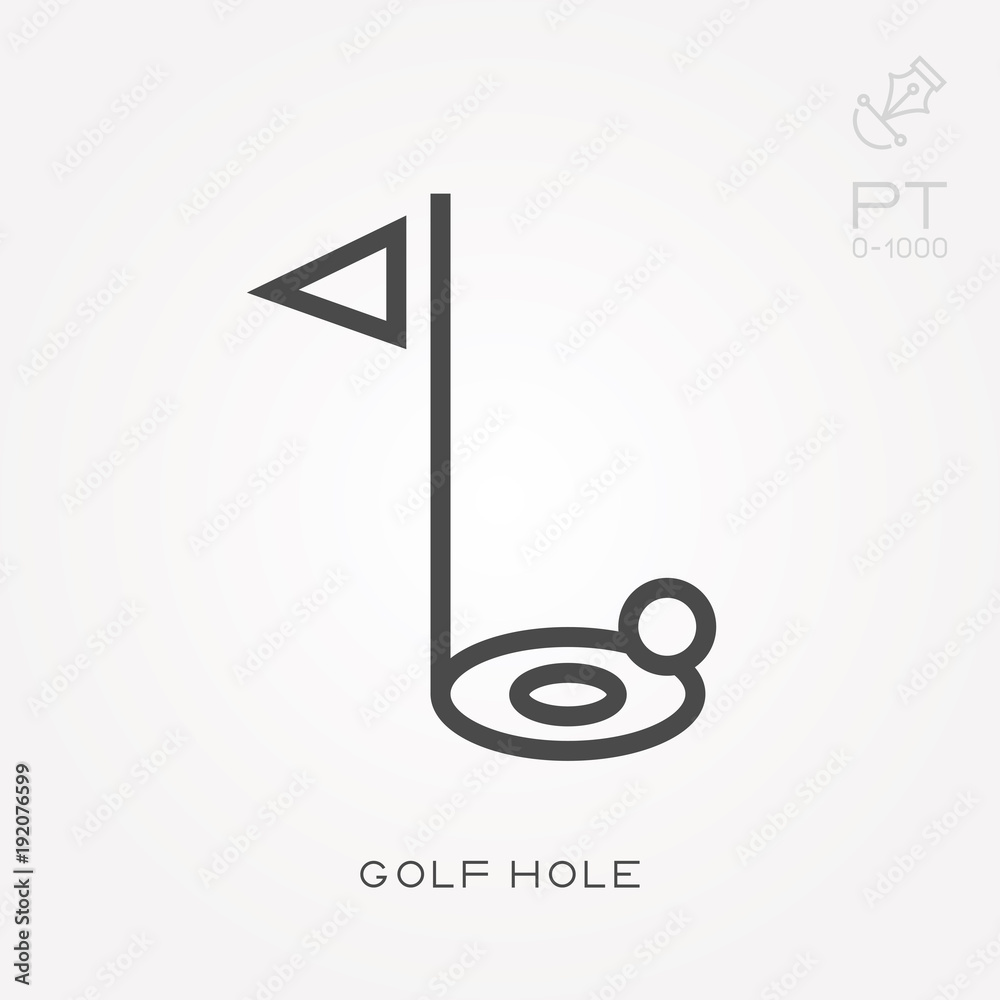 Line icon golf hole Line icon golf hole