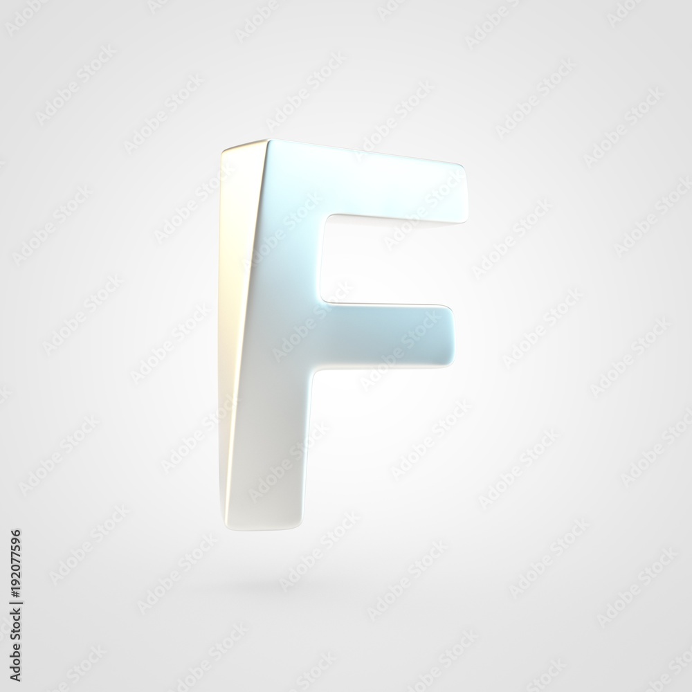 3D rendered silver letter F uppercase isolated on white background. 3D rendered silver letter F uppercase isolated on white background.