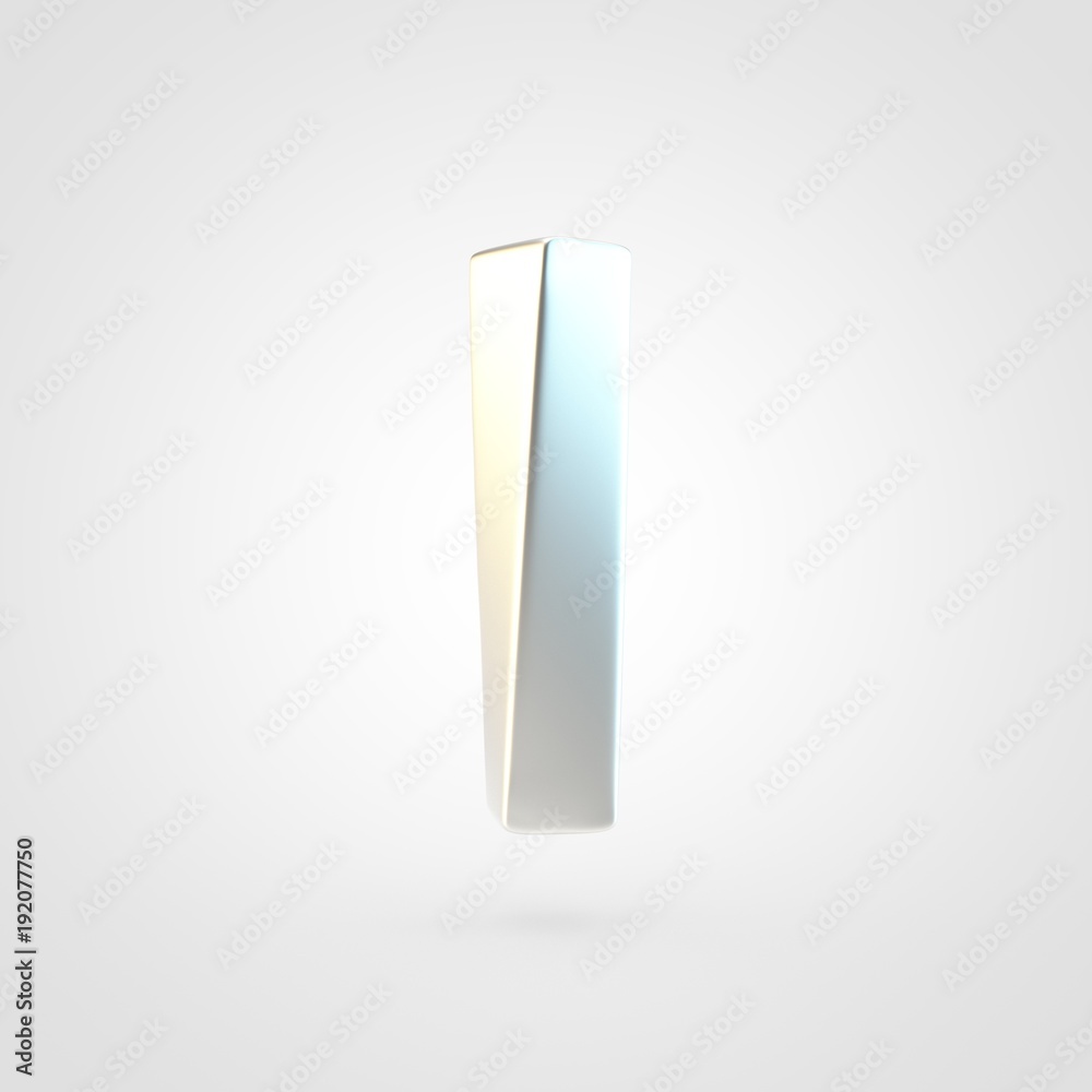 3D rendered silver letter L lowercase isolated on white background. 3D rendered silver letter L lowercase isolated on white background.