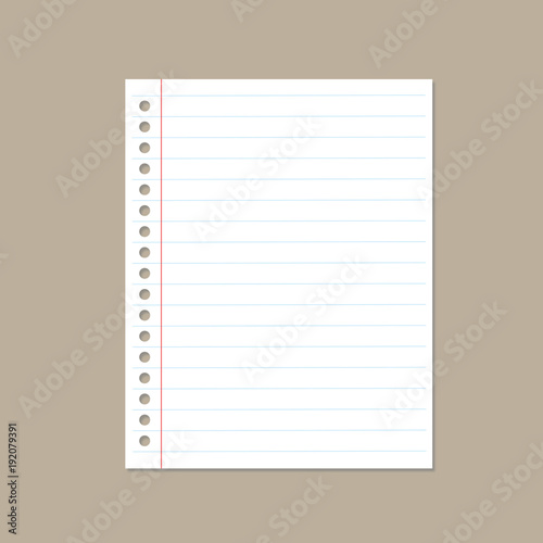 Biała kartka papieru w linie