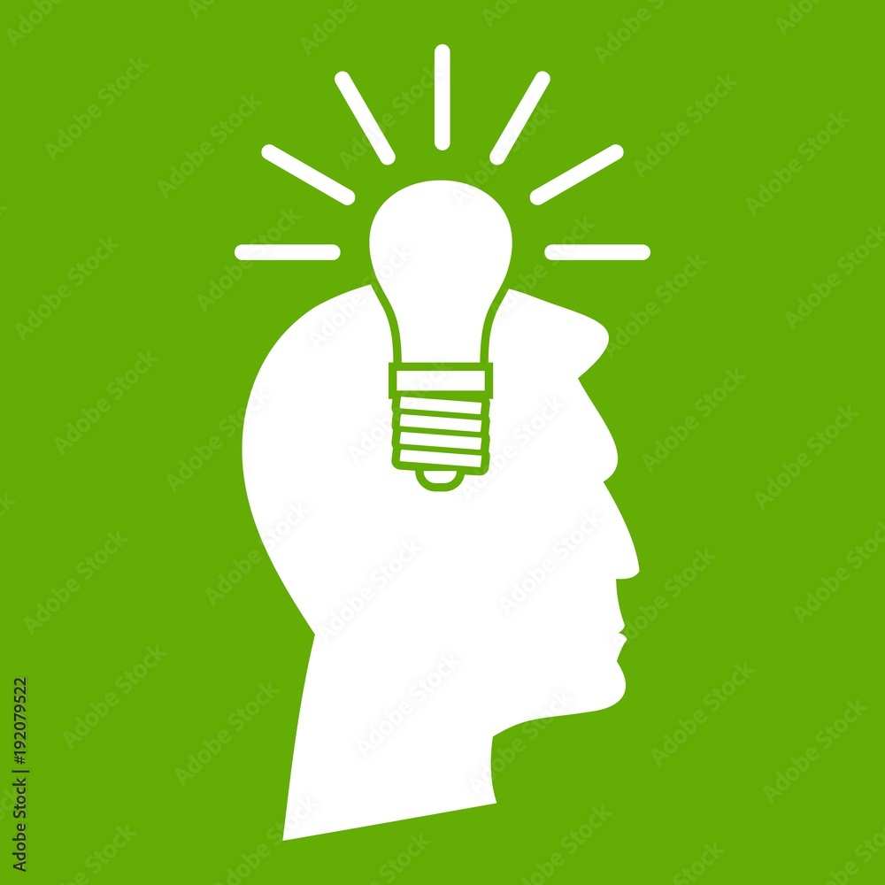 Light bulb idea icon green