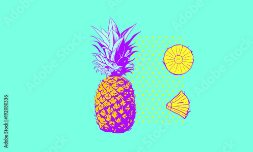 Modern and Colorful Pineapple in vector