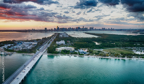 Rickenbacker Causeway aerial view, Miami