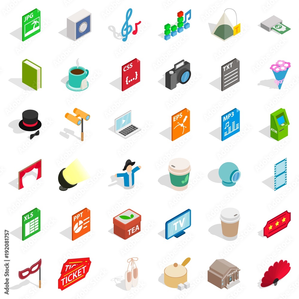 Soundman icons set, isometric style Soundman icons set, isometric style