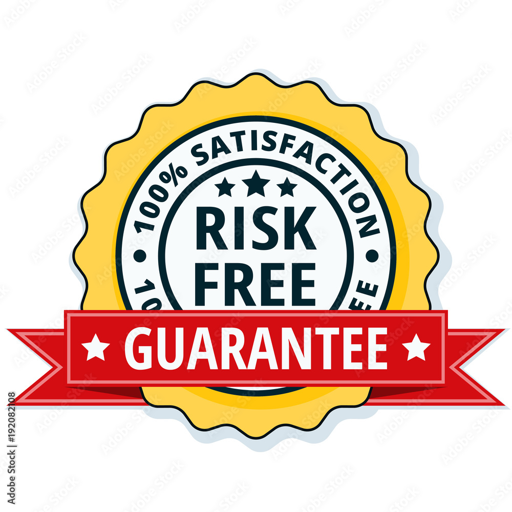 Risk Free 100% Satisfaction Guarantee illustration Risk Free 100% Satisfaction Guarantee illustration