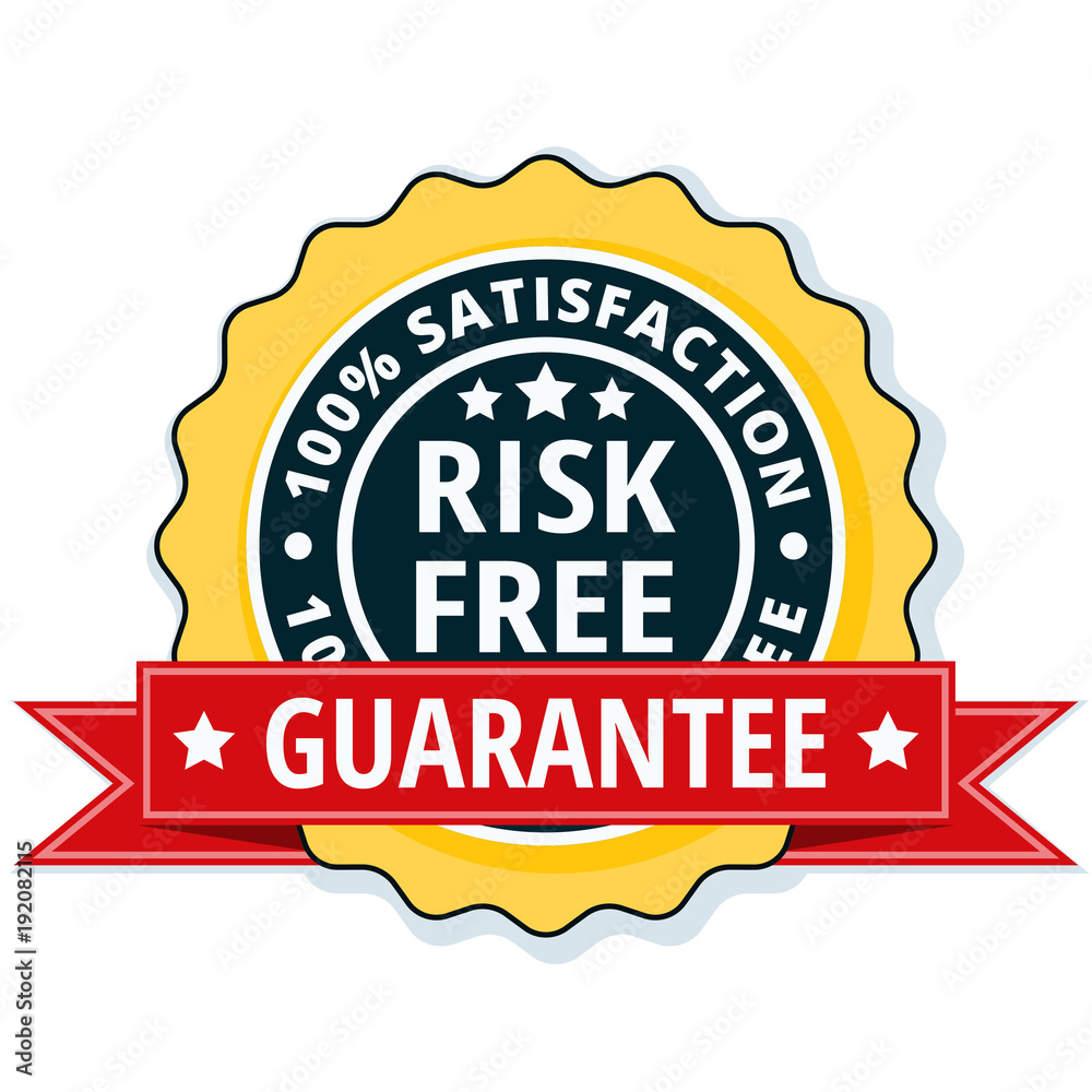 Risk Free 100% Satisfaction Guarantee illustration Risk Free 100% Satisfaction Guarantee illustration
