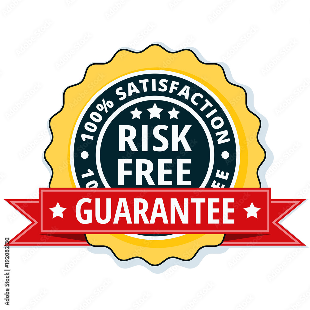 Risk Free 100% Satisfaction Guarantee illustration Risk Free 100% Satisfaction Guarantee illustration