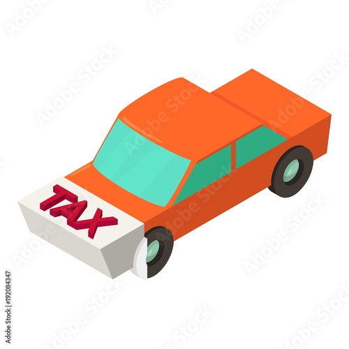 Tax for car icon, isometric style