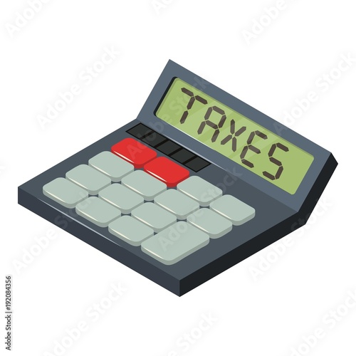 Tax calculator icon, isometric style