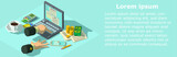 Paying of tax banner, isometric style