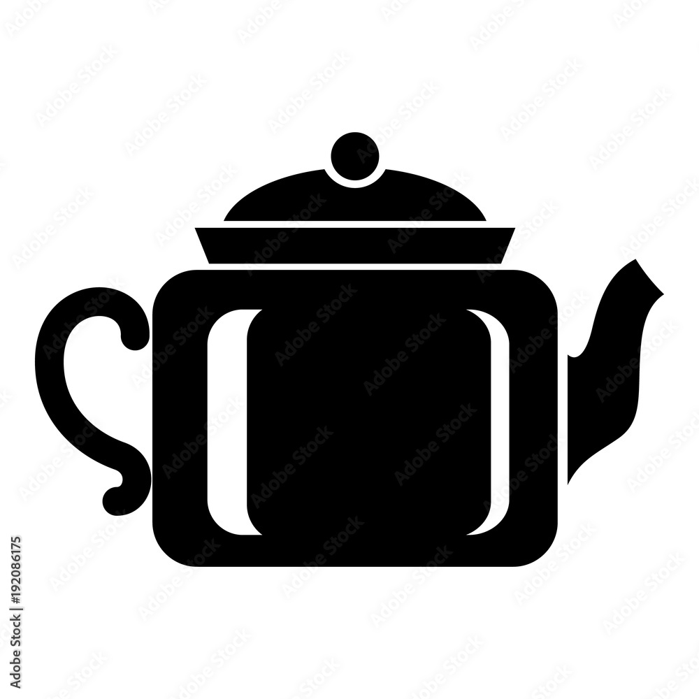 Obraz premium Ceramic kettle icon, simple style