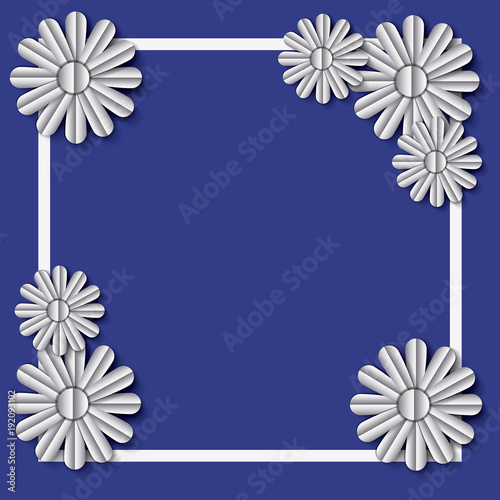 flower and leafs frame decoration vector illustration design