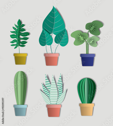 house plants set icons vector illustration design