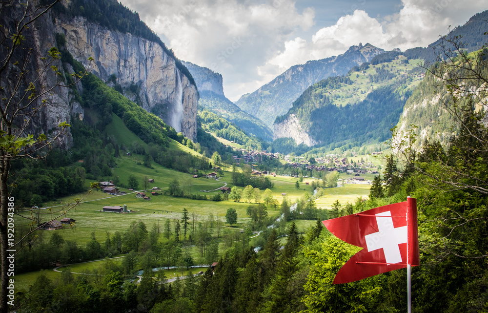 Swiss Flag Lauterbrunnen Valley