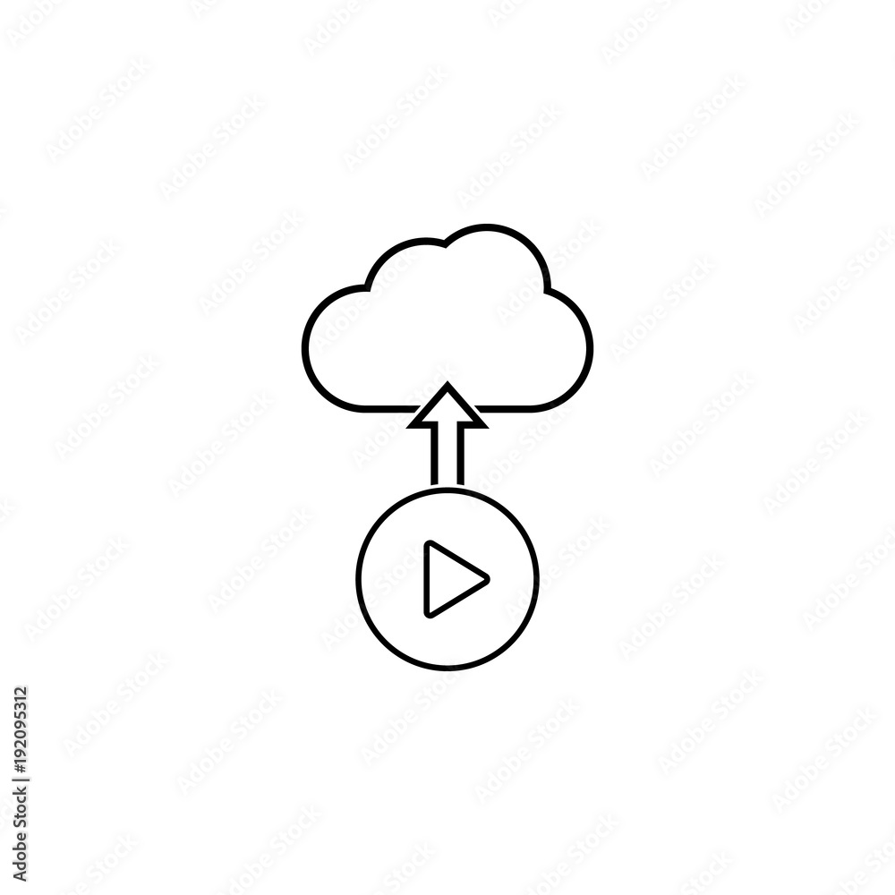 cloud storage of video player icon. Element of video player for mobile concept and web apps. Thin line icon for website design and development, app development. Premium icon cloud storage of video player icon. Element of video player for mobile concept and web apps. Thin line icon for website design and development, app development. Premium icon