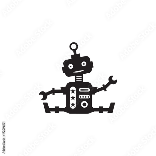 robot on twine icon. Element of robots for advertising signs, mobile concept and web apps. Icon for website design and development, app development. Premium icon