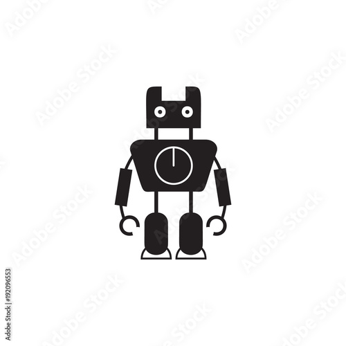 robot with a clock icon. Element of robots for advertising signs, mobile concept and web apps. Icon for website design and development, app development. Premium icon