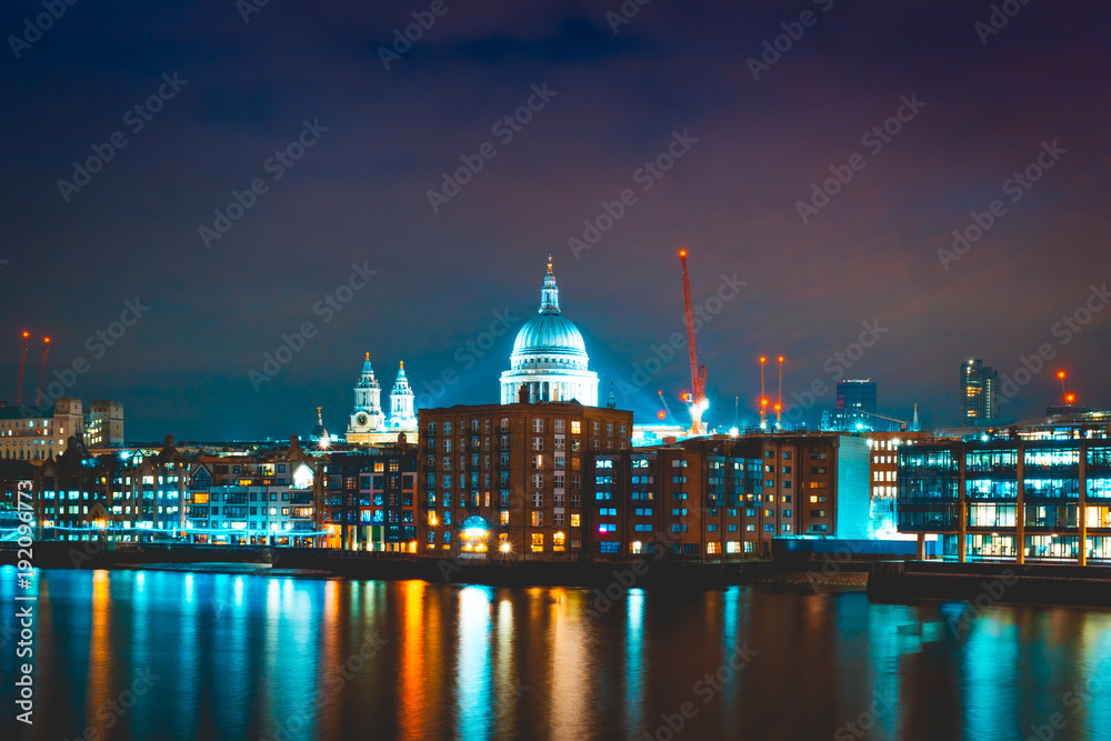 modern city background with st pauls at london