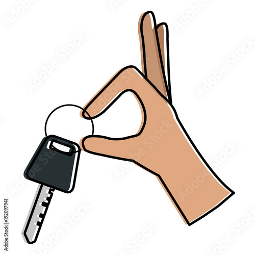 hands with car key isolated icon vector illustration design