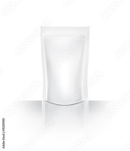Blank packaging foil pouch easy to change colors isolated on white background