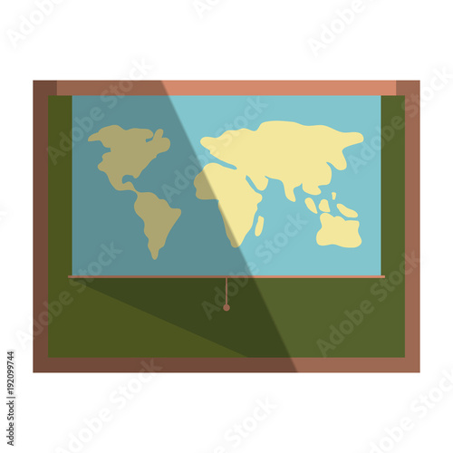 world map roller in chalkboard vector illustration design