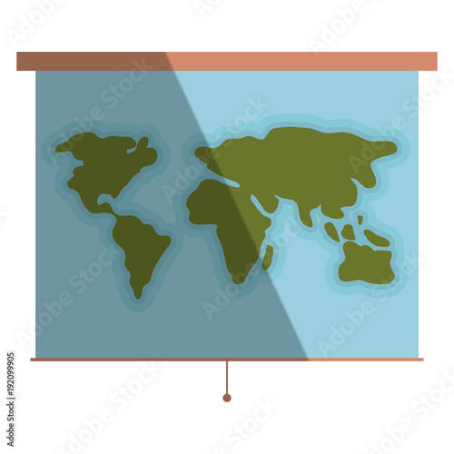 world map roller icon vector illustration design