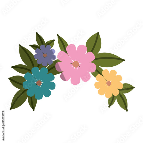 cute floral crown decoration icon vector illustration design