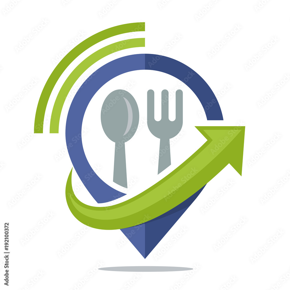 logo icon for communication media, sharing information on where to eat logo icon for communication media, sharing information on where to eat