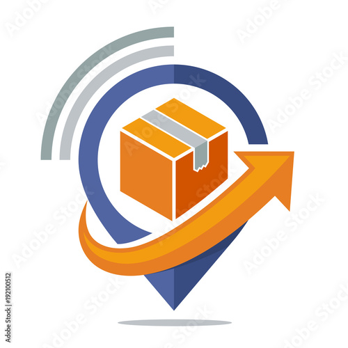 logo icon for communication media, sharing packet tracking location information