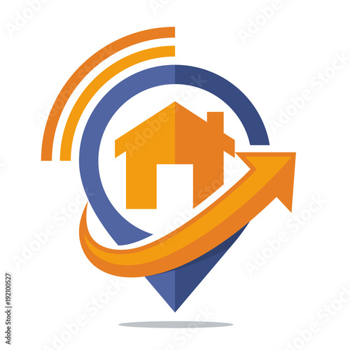 logo icon for communication media, sharing home location information